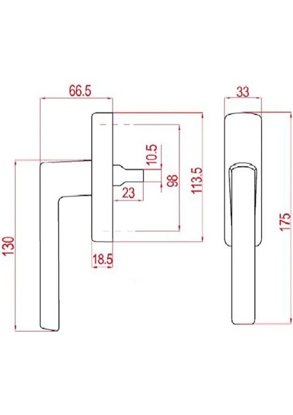 (Si Aubi) Alüminyum Eksenel Pencere Kolu Mat Siyah Ral 9005 fiyatları
