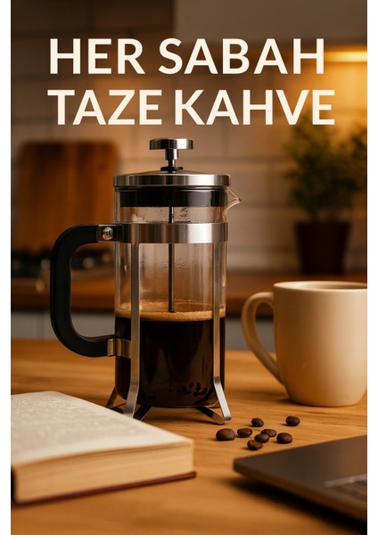 Şık Tasarım Cam French Press – 350 ml