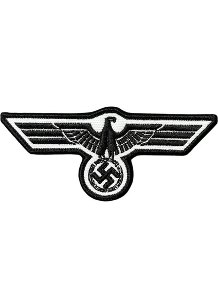 Beyaz Zemin Koleksiyon Nostaljik Kartal Patch - 11X5 cm