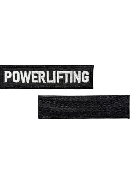 Siyah Zemin Powerlifting Yazılı Patch Peç - 12X3 cm fiyatları