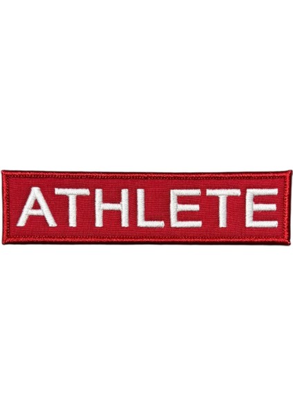 Kırmızı Zemin Athlete Yazılı Patch Peç - 12X3 cm