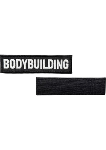 Siyah Zemin Bodybuilding Yazılı Patch Peç - 12X3 cm fiyatları