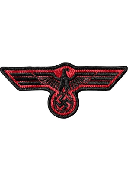 Kırmızı Zemin Koleksiyon Nostaljik Kartal Patch - 11X5 cm