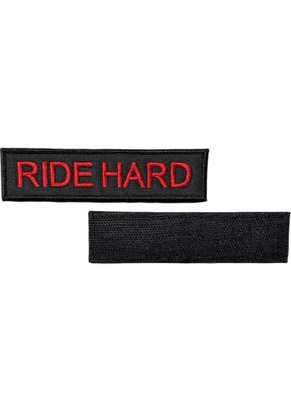 Siyah Zemin Ride Hard Yazılı Patch Peç - 12X3 cm fiyatları