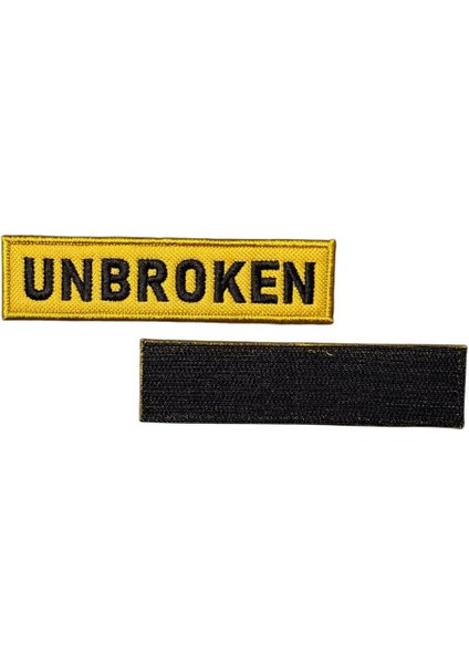 Sarı Zemin Unbroken Yazılı Patch Peç - 12X3 cm fiyatları