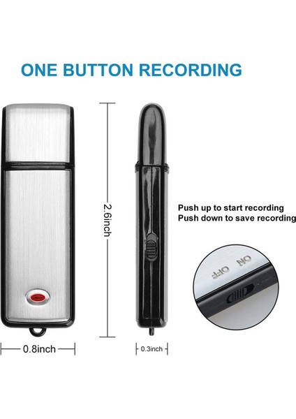 Ses Kayıt Cihazı USB Şeklinde Fark Edilmez Tasarım 16GB Sese Duyarlı Kayıt fiyatları