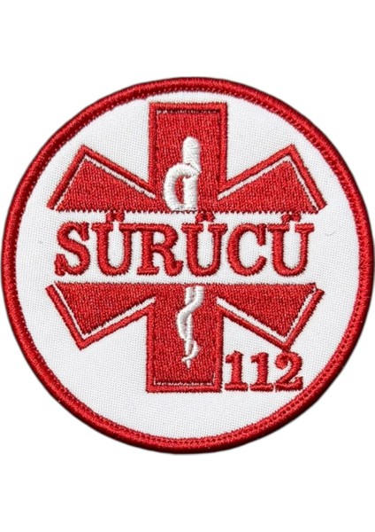 112 Acil Servis Sürücü Peç Nakış Patch - 8 cm