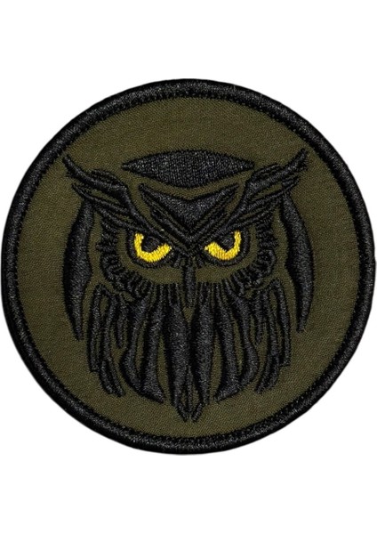 Gözcü Avcı Taktik Baykuş Nakış Patch Peç - 7 cm