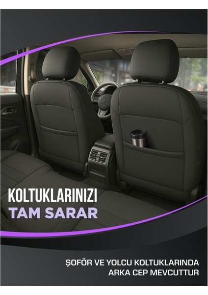Volkswagen Caddy Oto Koltuk Kılıfı Ön Arka Tam Set Orqide Anka Serisi