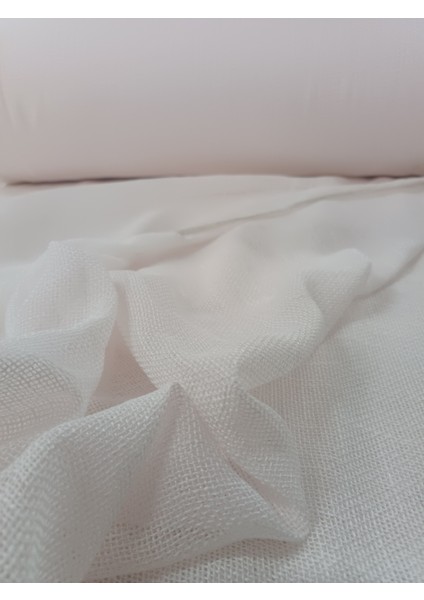 Kalın Dokulu Hasır Keten Tül Perde - Açık Pembe - Pileli Dikim 1x2,5 Pile - BRS423 fırsatları