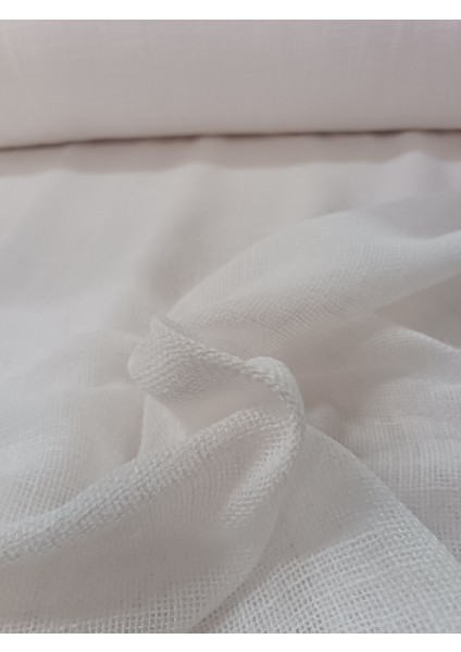 Kalın Dokulu Hasır Keten Tül Perde - Açık Pembe - Pileli Dikim 1x2,5 Pile - BRS423