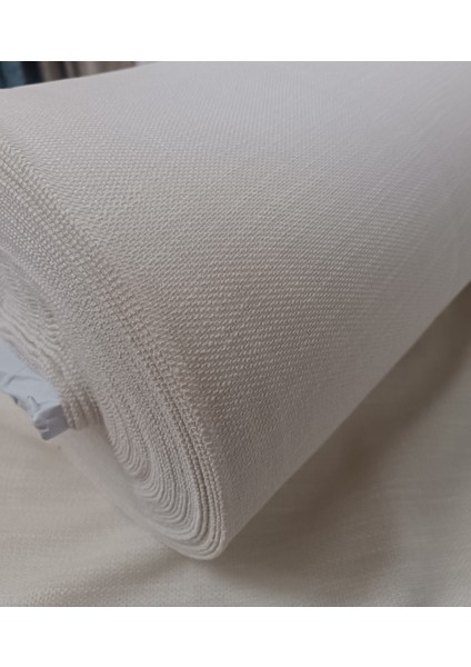 Kalın Dokulu Hasır Keten Tül Perde - Koyu Krem - Pileli Dikim 1x2,5 Pile - BRS16