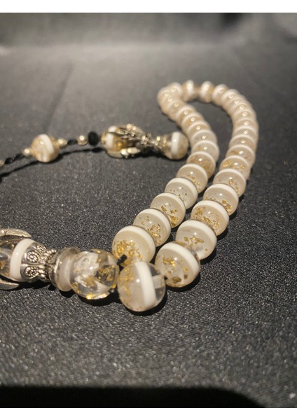 Altın Parçaçıklı Deve Kemiği Tesbih