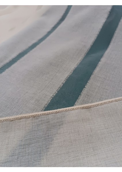 Şerit Desenli Keten Tül Perde- Kalın Dokulu - Koyu Krem - Pileli Dikim -ANT08 fiyatları