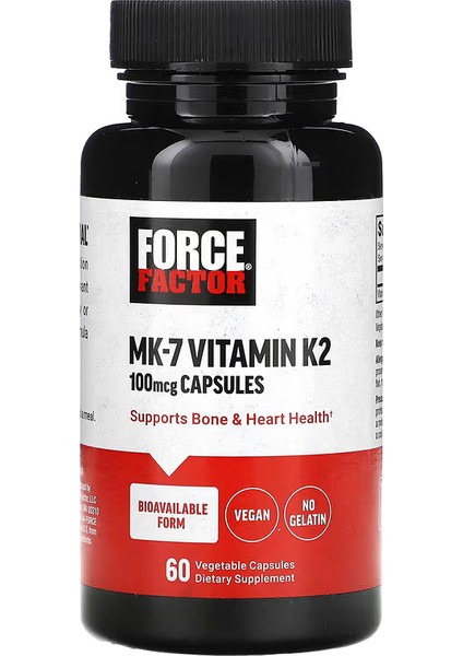 Mk-7 Vitamin K2 100 Mcg Bone & Heart Health 60 Vegetable Caps