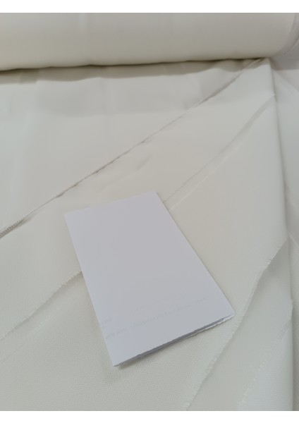 Şerit Desenli Keten Tül Perde- Kalın Dokulu - Krem - Pileli Dikim - YL5636