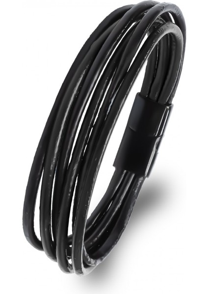 Erkek Bileklik | Siyah Çoklu Katmanlı Tasarım 31683B13D2