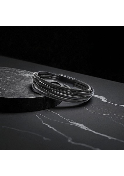 Erkek Bileklik | Siyah Çoklu Katmanlı Tasarım 31683B13D2 indirimleri