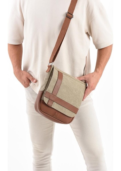 Kanvas Kumaş Tablet Çantası Erkek Postacı Çanta 27*23 cm Çapraz Askılı Omuz Çantası