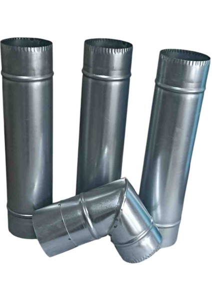 Kamp Sobası Yedek Fazla Boru Dirsek Seti ( 3 Boru 1 Tam Dirsek)