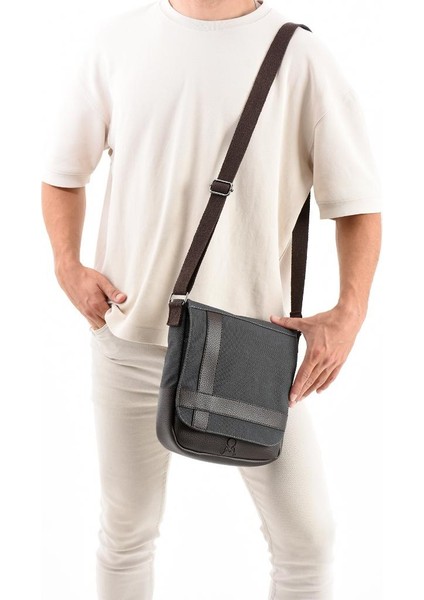 Kanvas Kumaş Tablet Çantası Erkek Postacı Çanta 27*23 cm Çapraz Askılı Omuz Çantası