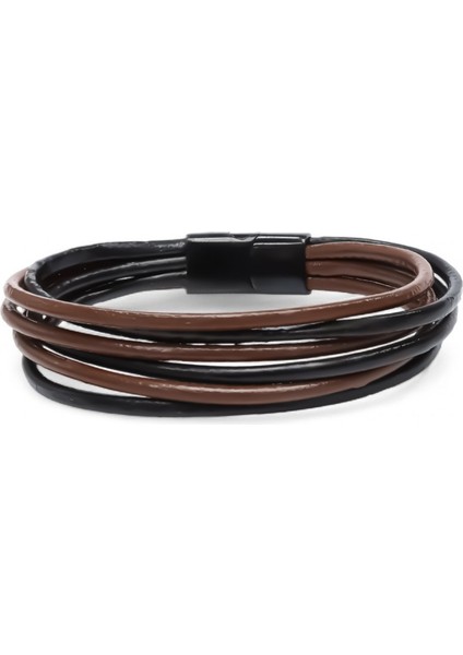 Erkek Bileklik | Kahverengi Siyah Çoklu Katmanlı Tasarım 31683B13D3 modelleri