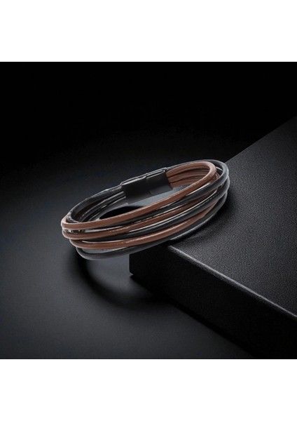 Erkek Bileklik | Kahverengi Siyah Çoklu Katmanlı Tasarım 31683B13D3 fırsatları