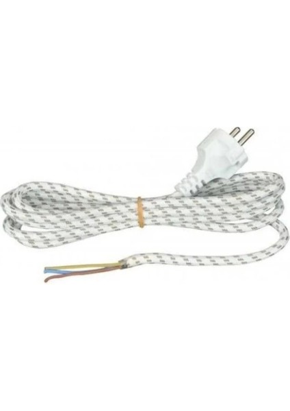 3X0.75MM 2 Mt. Fişli Hazır Ütü Kablosu Yanmaz Slikon Kauçuk (Ütü Kordonu)