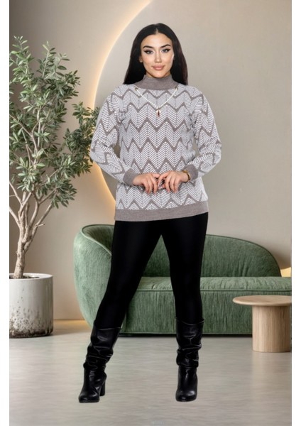 Trend Kolye Aksesuar Detaylı Şık Sakal(Yumoş) Bluz - Balıkçıl Yaka Modern Tasarım modelleri