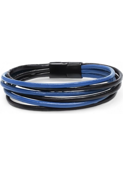 Erkek Bileklik | Mavi Siyah Çoklu Katmanlı Tasarım 31683B13D4 modelleri