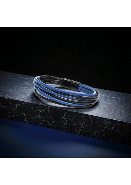 Erkek Bileklik | Mavi Siyah Çoklu Katmanlı Tasarım 31683B13D4 indirimleri
