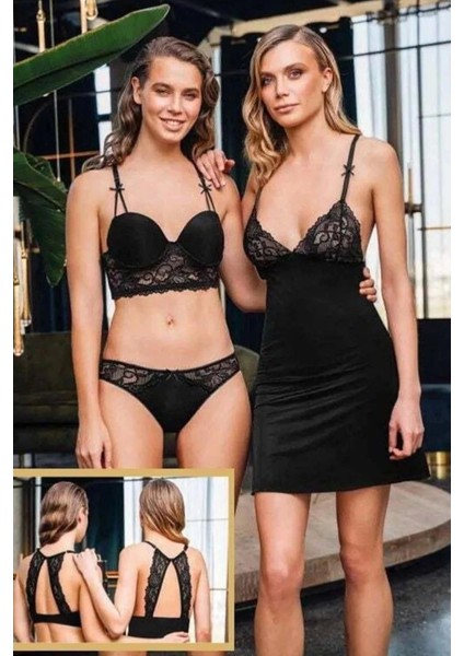 - 1313 Büşra Sütyen Külot Kombinezon Takım Kadın