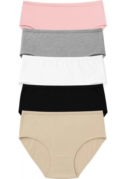 - Büyük Beden Kadın Pamuklu Yüksek Bel Külot 5'li Paket