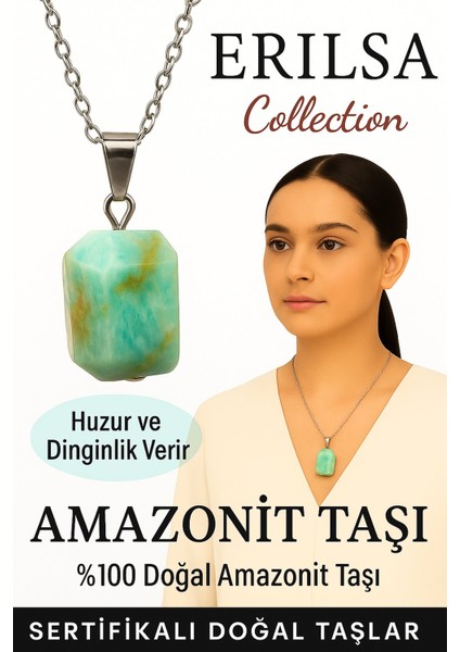 Sertifikalı Fasetli Amazonit Taşı Kolye – Huzur ve Dinginlik Veren Doğal Taş