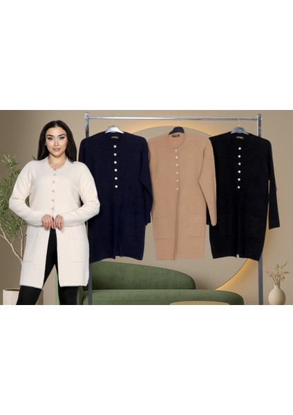 Yeni Sezon Dizboy Kadın Ceket -Sakal Iplik Kumaş, Yaka Düğmeli, Iki Cepli, Günlük & Şık Kombinler Için fırsatları
