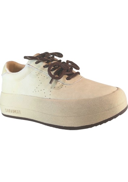 Kadın (Deri) Süet Çift Renkli Çift Bağcıklı Sneaker Ayakkabı modelleri