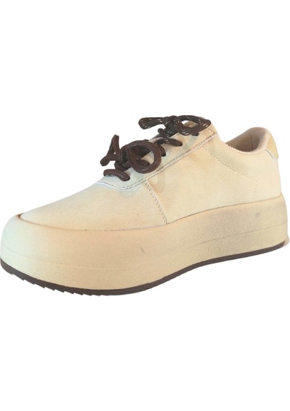 Kadın (Deri) Süet Çift Renkli Çift Bağcıklı Sneaker Ayakkabı indirimleri