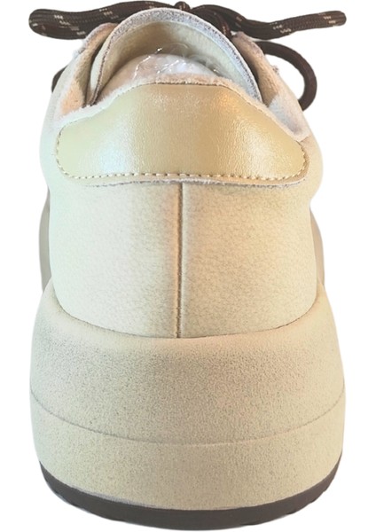 Kadın (Deri) Süet Çift Renkli Çift Bağcıklı Sneaker Ayakkabı