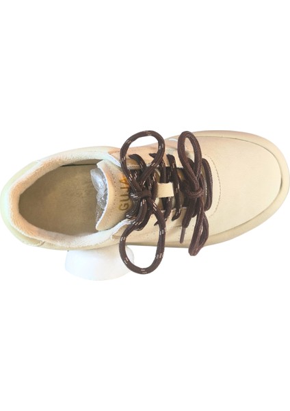 Kadın (Deri) Süet Çift Renkli Çift Bağcıklı Sneaker Ayakkabı