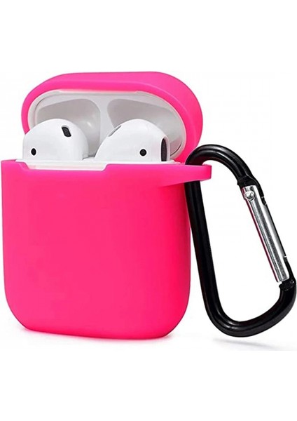 Airpods 2 (2.nesil) Sert Silikon Kılıf - Pembe