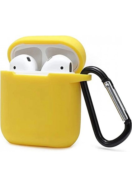 Airpods 2 (2.nesil) Sert Silikon Kılıf - Sarı