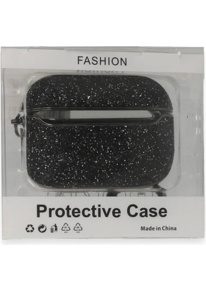 Airpods Pro (1.nesil) Spell Simli Kılıf - Siyah