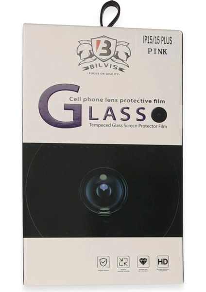 iPhone 15 Bilvis Titan Kamera Lens - Pembe modelleri