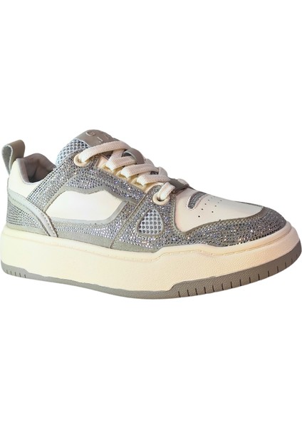 Kadın Deri Üstü Taş Kaplama Detaylı Sneakers Günlük Ayakkabı modelleri