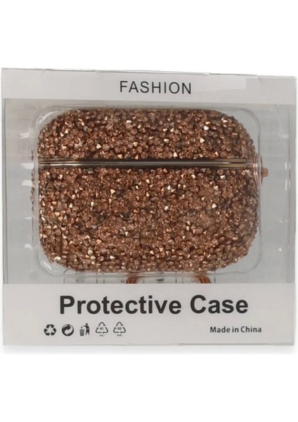 FLM Airpods Pro (1.nesil) Mira Taşlı Kılıf - Rose Gold modelleri