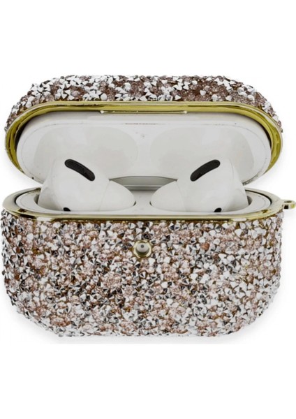 Airpods Pro 2 (2.nesil) Luz Taşlı Kılıf - Pembe