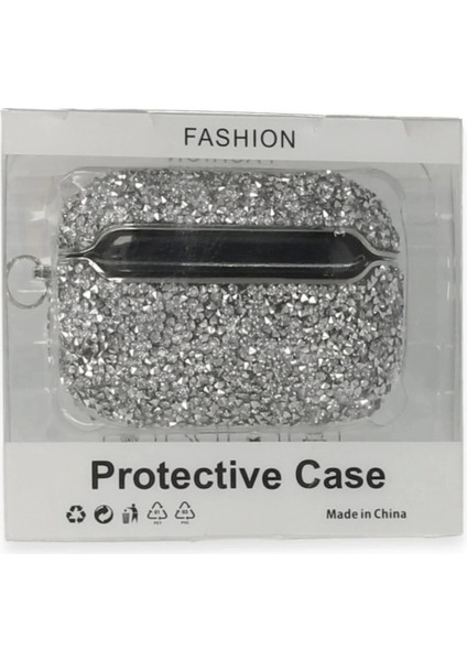 FLM Airpods 3 (3.nesil) Mira Taşlı Kılıf - Gümüş modelleri