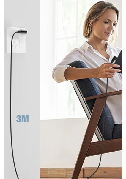 USB To Lightning 3m 2.4A Kablo - Siyah fırsatları