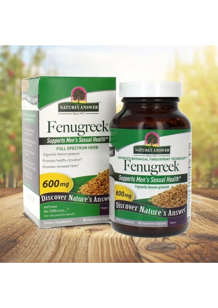 Fenugreek, 600MG, 90 Vegan Capsules Organik Trigonella Foenum-Graecum