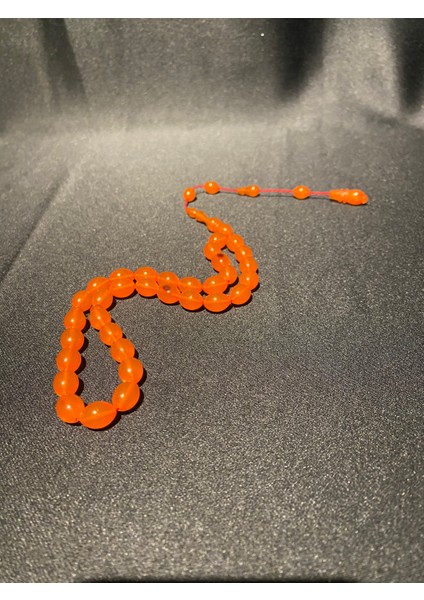 Sistemli Ateş Kehribar Oval Tesbih